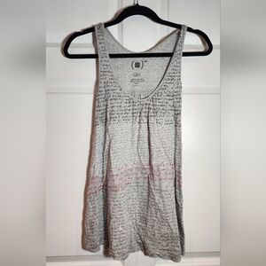 Gap "Red" Gray Y2K Pima Cotton Text Tank Top Large